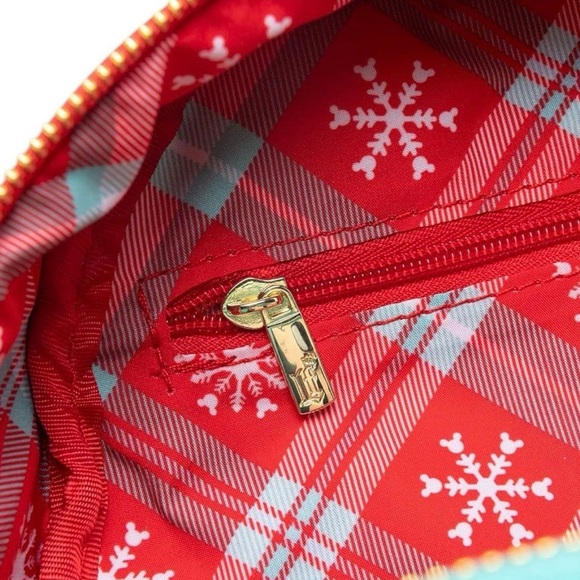 Disney Mickey Mouse Aqua and Brown Elf Backpack with Holiday Hat - Picture 6 of 9